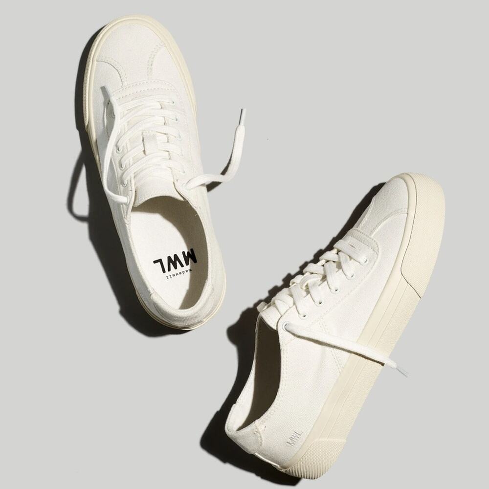 MWL Madewell Sidewalk Low-Top Canvas  Sneakers In Lighthouse White Size‎ 8.5